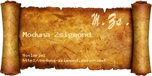 Moduna Zsigmond névjegykártya